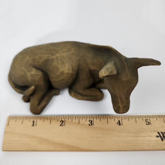 Willow Tree Nativity Replacement Stable Animal Brown Donkey Laying - Picture 7 of 7